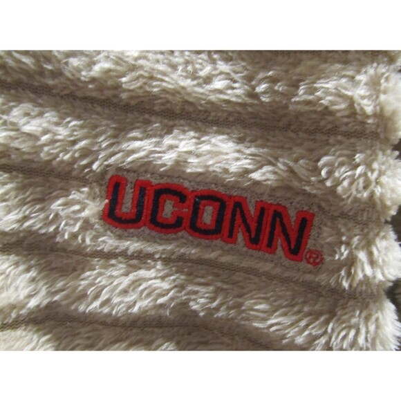 UConn Hoodie XL Pre-Owned Beige Ribbed Fleece Pullover Embroidered Logo - Picture 5 of 8